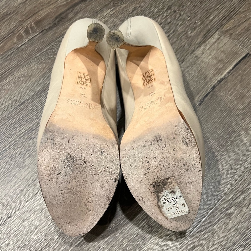 Guess by Marciano Beige Leather Platform Heel Pumps - Picture 6 of 6